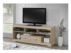 Móvel De Tv|Meublorama Móvel para TV MERSIN 150 cm com 1 gaveta e 5 nichos na cor Sonoma. Castanho