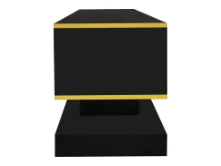 Best ModernLuxe Móvel para TV moderno 180×38×45 cm - com três gavetas - com um compartimento aberto - com iluminação LED - Preto