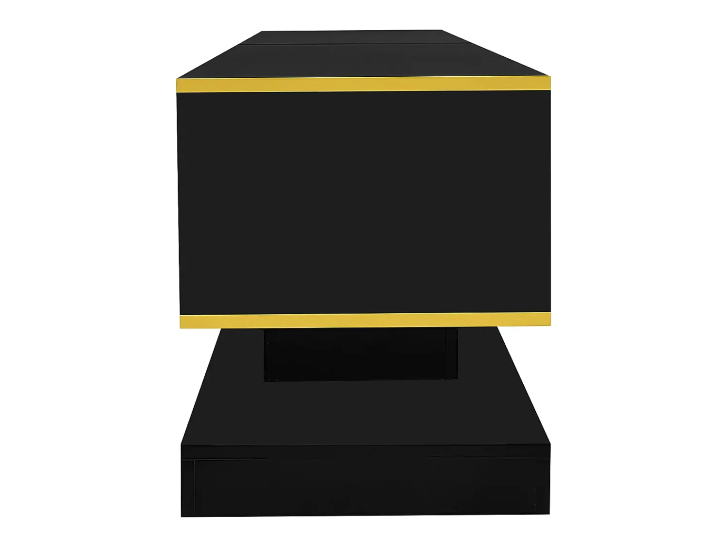 Best ModernLuxe Móvel para TV moderno 180×38×45 cm - com três gavetas - com um compartimento aberto - com iluminação LED - Preto