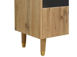 New ModernLuxe Móvel para TV moderno 178×35×45 cm - com iluminação LED - 4 gavetas - acabamento madeirado - MDF - natural Natural claro