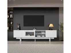 ModernLuxe Móvel para TV moderno 200×40×50,5 cm - com 2 portas e 2 gavetas - para televisores até 80 polegadas -^ Móvel De Tv