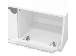 ModernLuxe Móvel para TV moderno 170x40x45cm - com 4 portas - design ondulado - MDF + painéis de partículas -^ Móvel De Tv