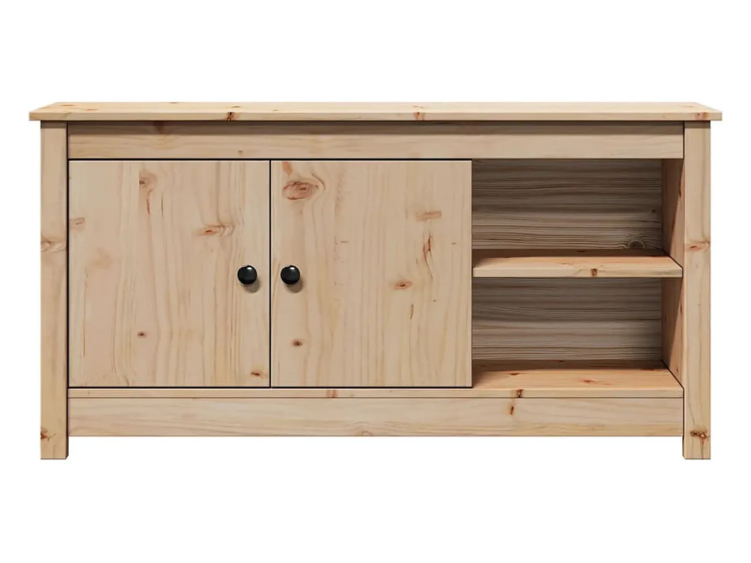 Móvel De Tv*Helloshop26 Móvel para TV multimídia estante para TV aparador armário para TV sala de jantar sala de estar quarto 103 x 36,5 x 52 cm madeira maciça de pinho marrom 02_0025625 Castanho