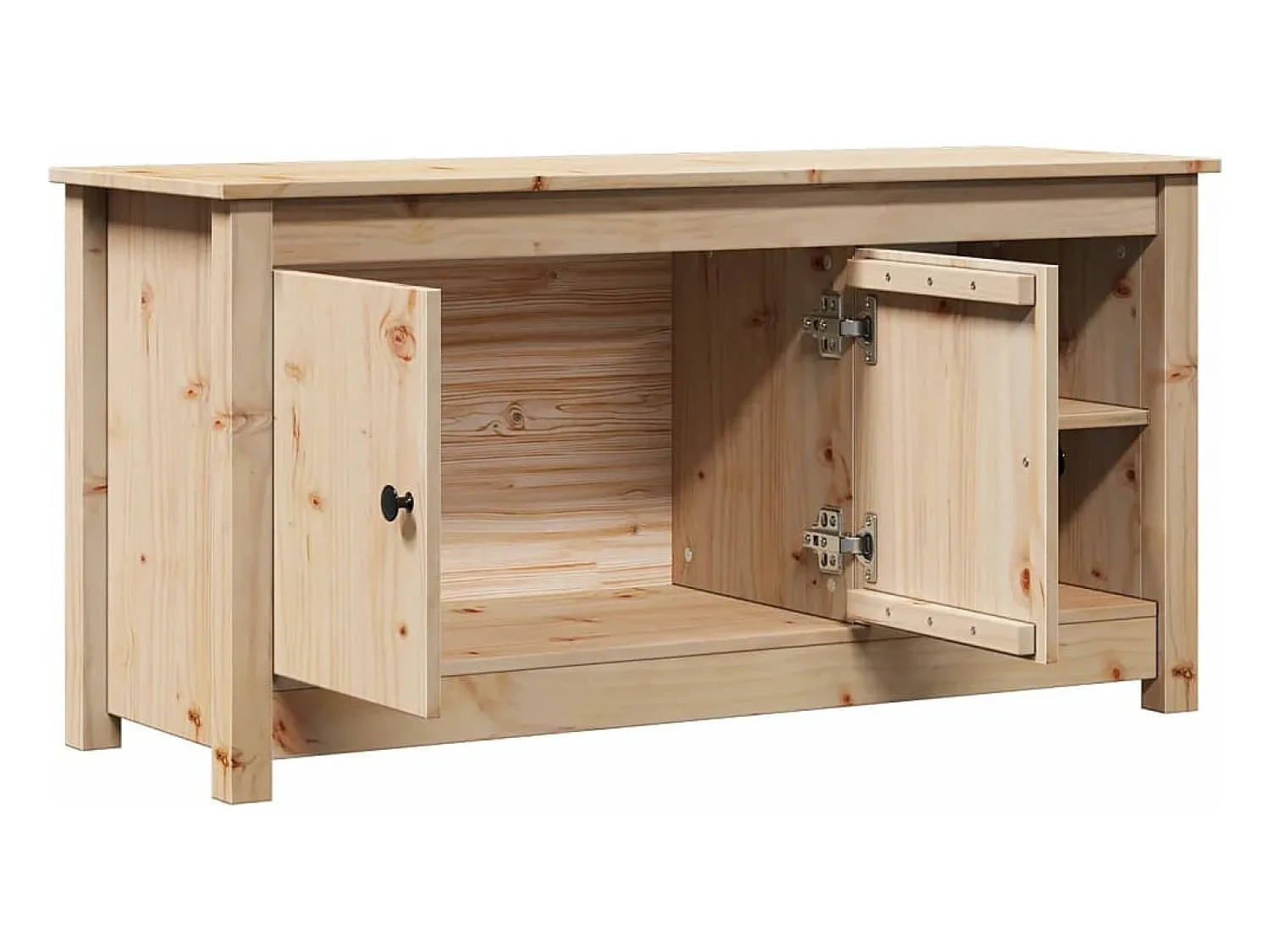 Móvel De Tv*Helloshop26 Móvel para TV multimídia estante para TV aparador armário para TV sala de jantar sala de estar quarto 103 x 36,5 x 52 cm madeira maciça de pinho marrom 02_0025625 Castanho
