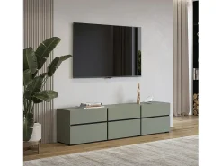 Meublorama Móvel para TV na cor sálvia 180cm coleção HAVANA. Móvel design com 3 portas e 3 gavetas.^ Móvel De Tv