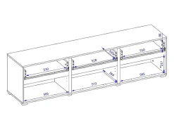 Meublorama Móvel para TV na cor sálvia 180cm coleção HAVANA. Móvel design com 3 portas e 3 gavetas.^ Móvel De Tv