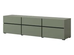 Meublorama Móvel para TV na cor sálvia 180cm coleção HAVANA. Móvel design com 3 portas e 3 gavetas.^ Móvel De Tv