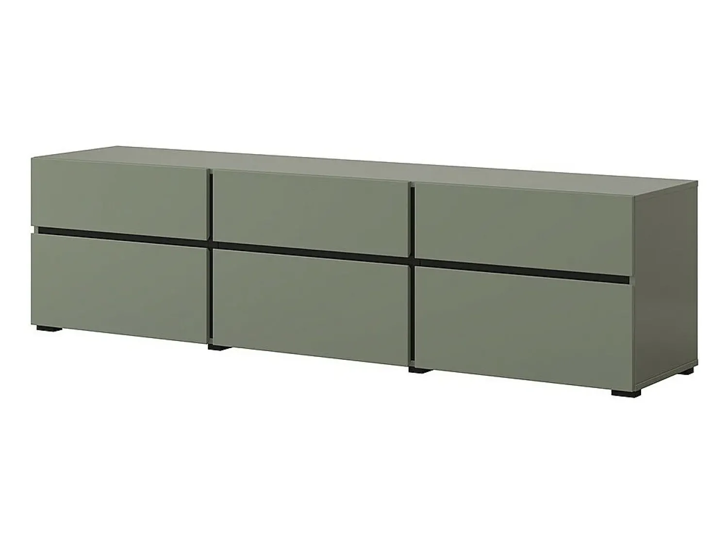 Meublorama Móvel para TV na cor sálvia 180cm coleção HAVANA. Móvel design com 3 portas e 3 gavetas.^ Móvel De Tv