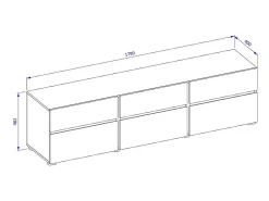 Meublorama Móvel para TV na cor sálvia 180cm coleção HAVANA. Móvel design com 3 portas e 3 gavetas.^ Móvel De Tv