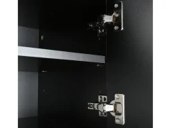 Online Móvel para TV , 190 × 38 × 48 cm – Pés dourados, portas com ranhuras, design moderno para sala de estar. Preto