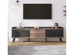 Móvel para TV , com 2 gavetas e 2 portas de correr, em madeira, para sala de estar ou quarto, 160x40x58cm^ Móvel De Tv