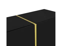 Clearance Móvel para TV , com 4 portas, para sala de estar, com detalhes dourados, 170x35x46cm Preto