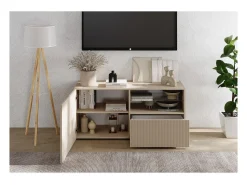 Móvel De Tv*Meublorama Móvel para TV SCENA – L121 x A57 x P42 cm – Cor Cachemire Bege