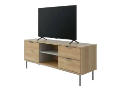 Móvel De Tv| Móvel para TV Sforza em carvalho natural com 2 gavetas e 1 porta, 50x120x39,5 cm Castanho