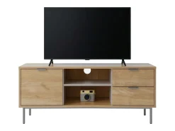 Móvel De Tv| Móvel para TV Sforza em carvalho natural com 2 gavetas e 1 porta, 50x120x39,5 cm Castanho