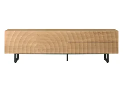 Clearance Hauss Spole Móvel para TV texturado com 2 gavetas e 2 portas - Cor madeira 180 x 38 x 51,5 cm Natural claro
