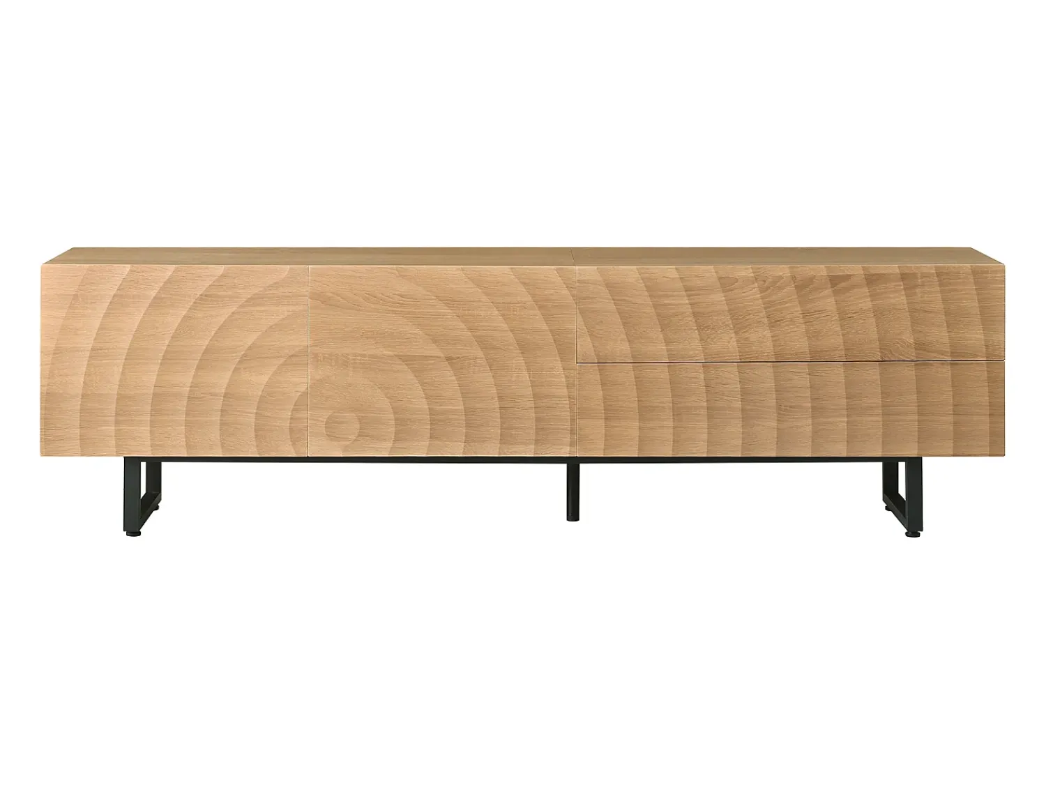 Clearance Hauss Spole Móvel para TV texturado com 2 gavetas e 2 portas - Cor madeira 180 x 38 x 51,5 cm Natural claro