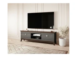 Móvel De Tv*Meublorama Móvel para TV XL 196 cm coleção PALACE. Cor cinza e carvalho Cinzento