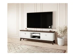 Hot Meublorama Móvel para TV XL 196 cm coleção PALACE. Cor e carvalho. Branco