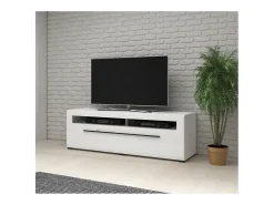 Móvel De Tv|Meublorama Móvel para TV XL 160cm coleção BREDA. Cores fosco e brilhante. Estilo design. Branco