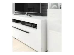 Móvel De Tv|Meublorama Móvel para TV XL 160cm coleção BREDA. Cores fosco e brilhante. Estilo design. Branco