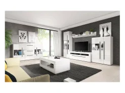 Móvel De Tv|Meublorama Móvel para TV XL 160cm coleção BREDA. Cores fosco e brilhante. Estilo design. Branco
