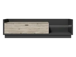 Meublorama Móvel para TV XL 220cm. Coleção CORK. Cor cinza antracite e pinho.^ Móvel De Tv