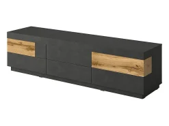 Móvel De Tv|Meublorama Móvel para TV XL 200cm coleção KILES. Cor cinza antracite e carvalho. Estilo design. Cinza antracite / Natural claro