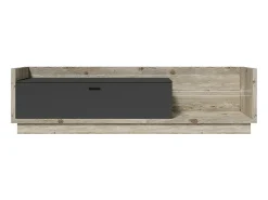 Móvel De Tv*Meublorama Móvel para TV XL 220cm com LED integrado. Coleção CORK. Cores Pinho e cinza antracite. Castanho