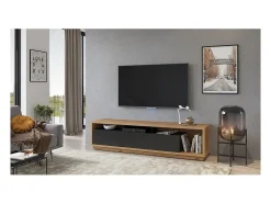 Sale Meublorama Móvel para TV XL 200cm da coleção CLARA. Cor carvalho e fosco. Preto