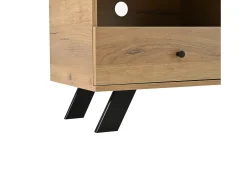 ModernLuxe Móvel para TV 150x38x44 cm - 2 gavetas e 1 porta - 2 compartimentos semiabertos - para TV de 60 polegadas - natural^ Móvel De Tv