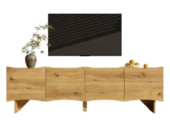 Móvel De Tv*ModernLuxe Móvel para TV 155x36x47 cm - 4 portas - aspecto madeira - Painéis de partículas - Natural Natural claro