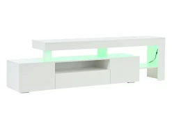 Móvel De Tv*ModernLuxe Móvel para TV 192x37x53 cm - 3 portas basculantes - com LED - Armazenamento semiaberto - Acabamento brilhante - Branco