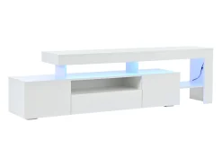 Móvel De Tv*ModernLuxe Móvel para TV 192x37x53 cm - 3 portas basculantes - com LED - Armazenamento semiaberto - Acabamento brilhante - Branco