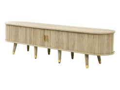 Móvel De Tv|ModernLuxe Móvel para TV 175x38x45 cm - 2 portas de correr de rattan - 2 gavetas - Natural Natural claro