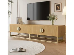 Móvel De Tv*ModernLuxe Móvel para TV 180x40x40 cm - 4 portas - Painéis de partículas - Natural Natural claro