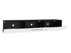 ModernLuxe Móvel para TV 180x35x30 cm - acabamento brilhante - iluminação LED 16 cores - montagem em parede - branco+preto^ Móvel De Tv
