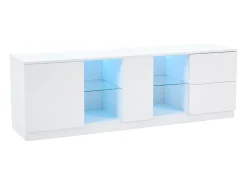 ModernLuxe Móvel para TV 160x40x52 cm - alto brilho - com LED - adequado para televisores de 65" - com 2 gavetas e 1 porta -^ Móvel De Tv