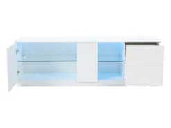 ModernLuxe Móvel para TV 160x40x52 cm - alto brilho - com LED - adequado para televisores de 65