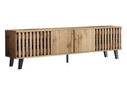 ModernLuxe Móvel para TV 180x40x55 cm - com 4 portas - Estilo escandinavo - Natural^ Móvel De Tv