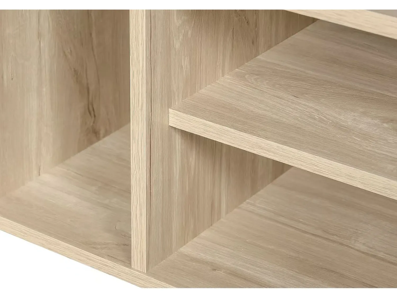 Móvel De Tv*ModernLuxe Móvel para TV 160x40x47 cm - com 3 portas - Design vazado - MDF + metal - Natural Natural claro
