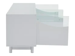 Clearance ModernLuxe Móvel para TV 175x38x51 cm - com 2 portas - portas de vidro temperado - iluminação LED - Branco