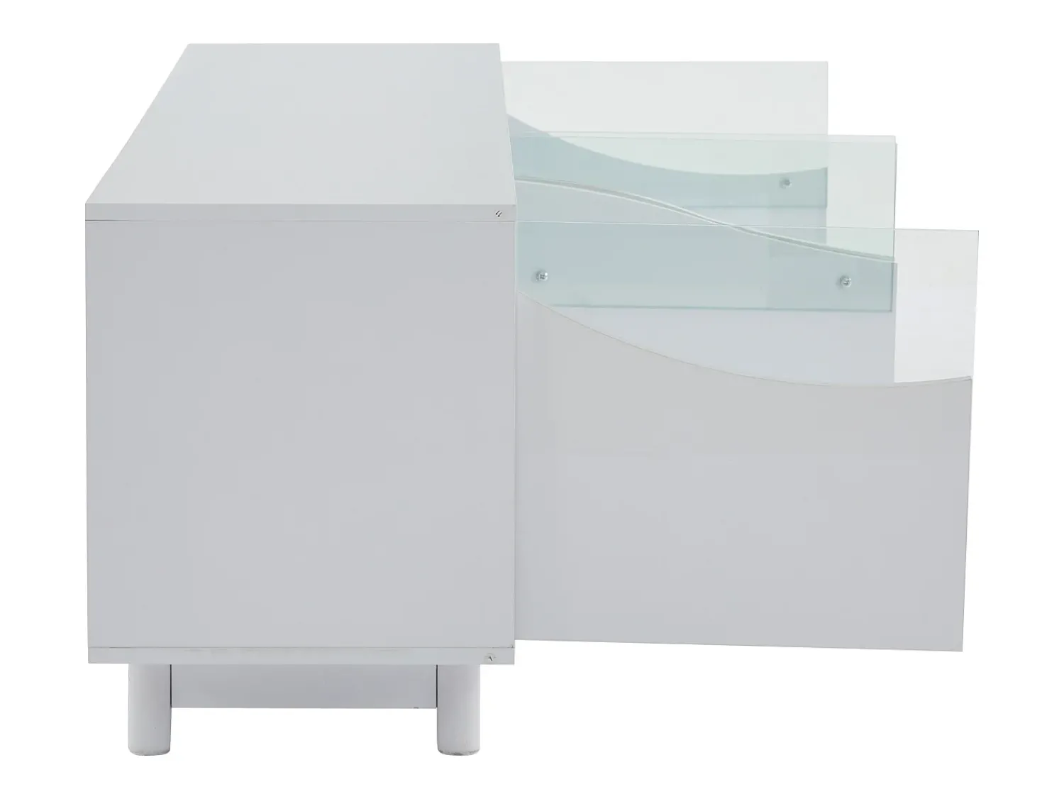 Clearance ModernLuxe Móvel para TV 175x38x51 cm - com 2 portas - portas de vidro temperado - iluminação LED - Branco