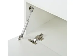 Clearance ModernLuxe Móvel para TV 190x40x48,5 cm - com iluminação LED - 2 portas basculantes - Espaço de armazenamento aberto - Acabamento brilhante - Branco
