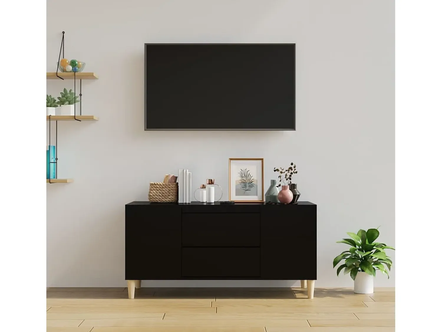 Best Móvel para TV 102x44,5x50 cm derivados de madeira PT753092 Preto