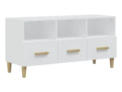 Móvel De Tv| Móvel para TV 102x36x50 cm derivados madeira brilhante PT644339 Branco