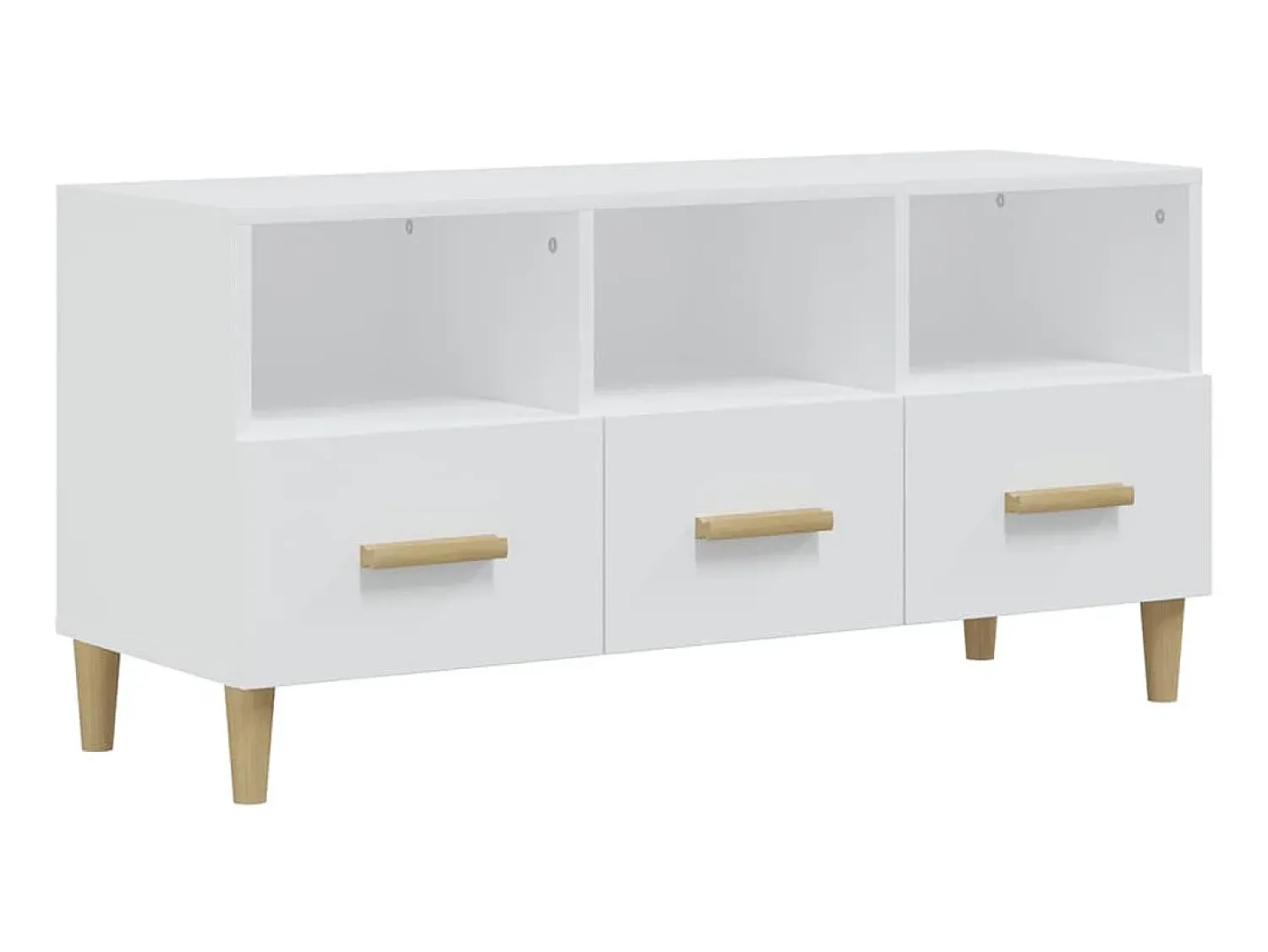 Móvel De Tv| Móvel para TV 102x36x50 cm derivados madeira brilhante PT644339 Branco
