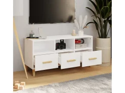 Móvel De Tv| Móvel para TV 102x36x50 cm derivados madeira brilhante PT644339 Branco