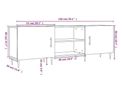 Móvel De Tv*vidaxl Móvel para TV 150x30x50 cm derivados de madeira Preto