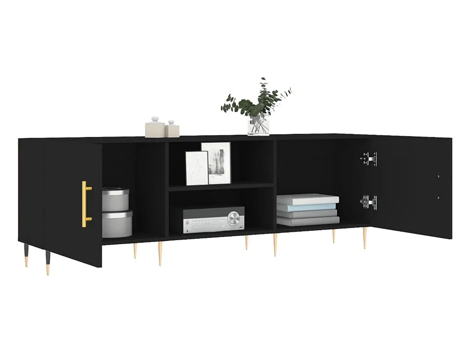Móvel De Tv*vidaxl Móvel para TV 150x30x50 cm derivados de madeira Preto